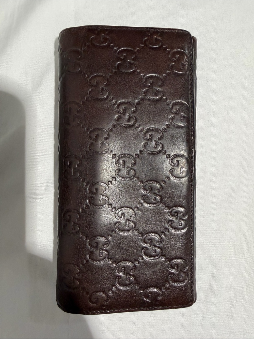 Gucci Dark Brown Embossed GG Continental Wallet - Picture 4 of 5